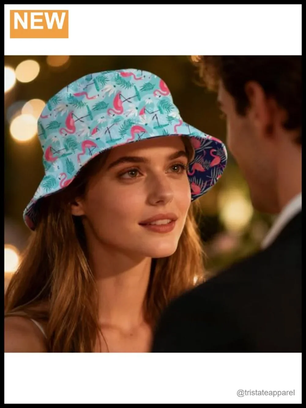 Reversible Flamingo Bucket Hat for Women Men Sun Protection Packable